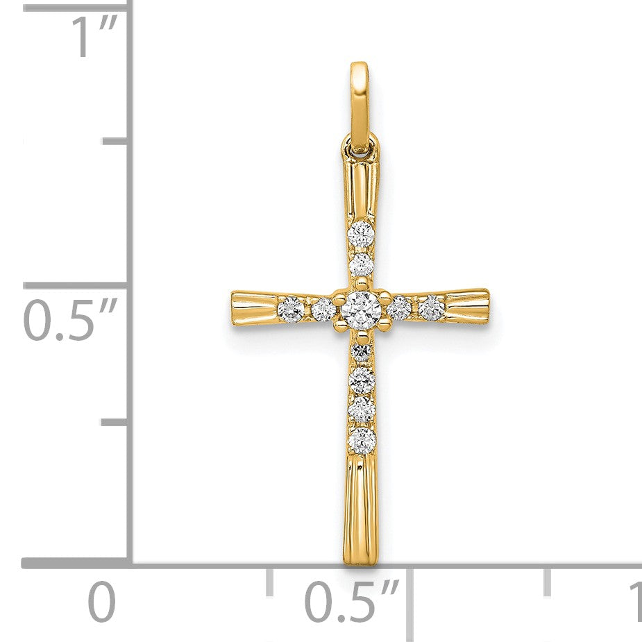 14k 1/10 carat Diamond Cross Pendant