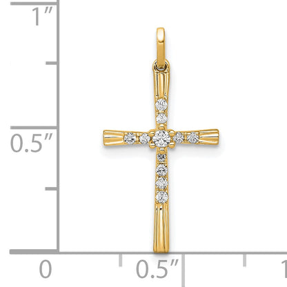 14k 1/10 carat Diamond Cross Pendant