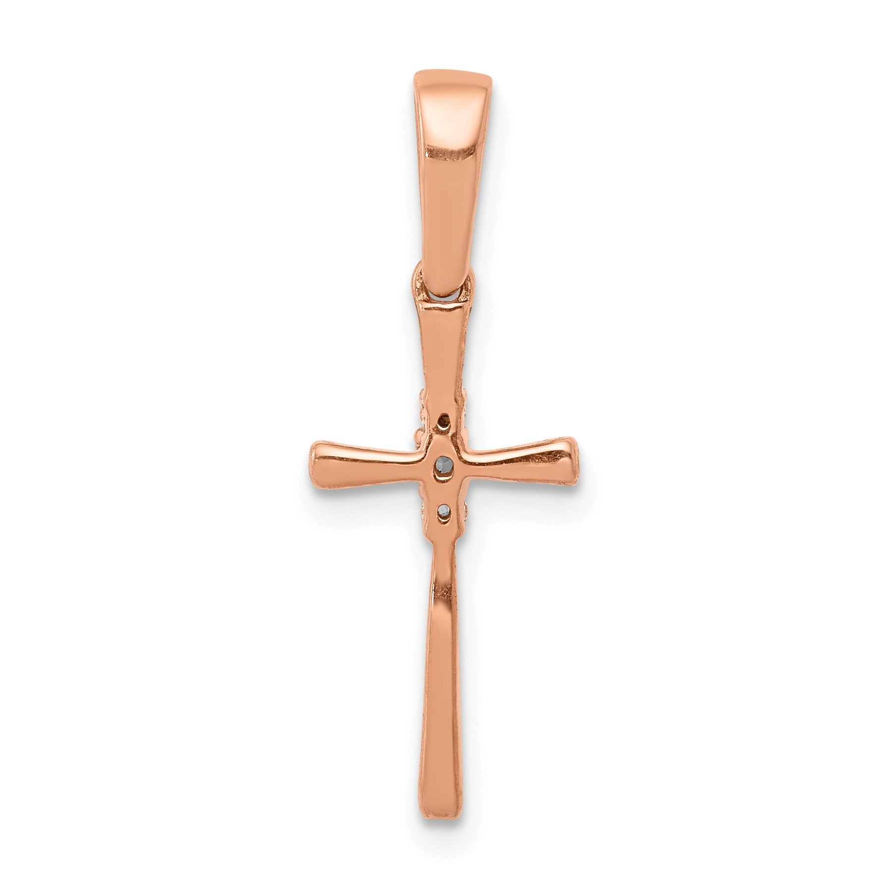 14k Rose Gold .03 carat Diamond Cross Pendant