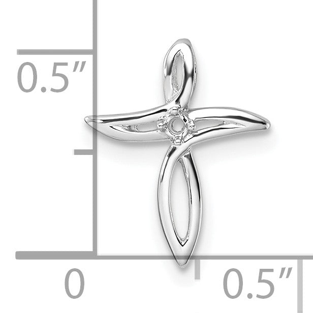14k White Gold Cross Pendant Mounting