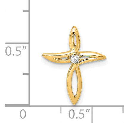 14k AA Diamond Cross Chain Slide
