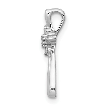 14k White Gold 1/20 carat Diamond 5-Stone Cross Chain Slide
