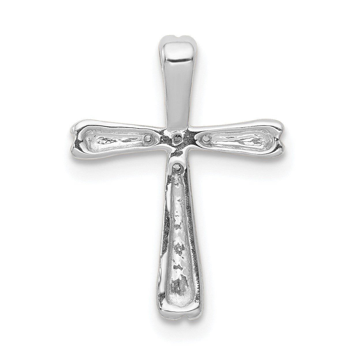 14k White Gold 1/20 carat Diamond 5-Stone Cross Chain Slide