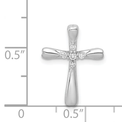 14k White Gold 1/20 carat Diamond 5-Stone Cross Chain Slide