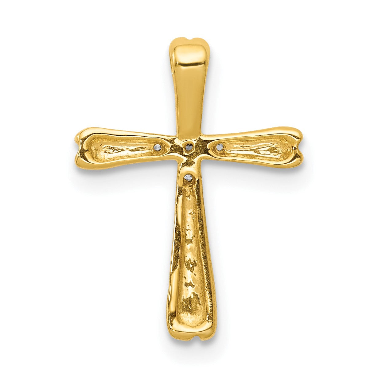 14k 1/20 carat Diamond 5-Stone Cross Chain Slide