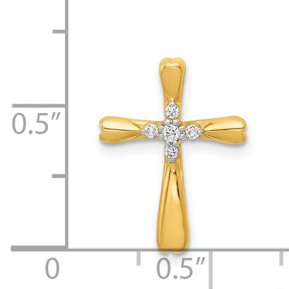 14k 1/20 carat Diamond 5-Stone Cross Chain Slide