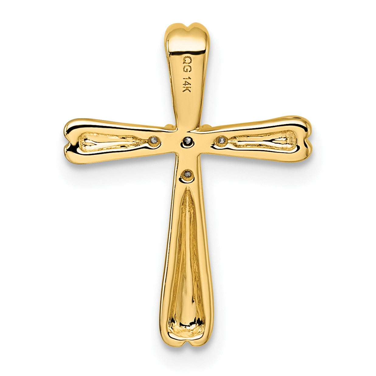 14k 1/10 carat Diamond 5-Stone Cross Slide Pendant