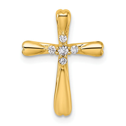 14k 1/10 carat Diamond 5-Stone Cross Slide Pendant
