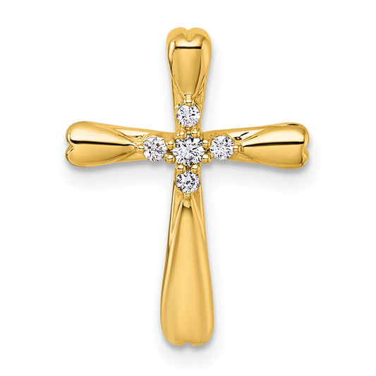 14k 1/10 carat Diamond 5-Stone Cross Slide Pendant