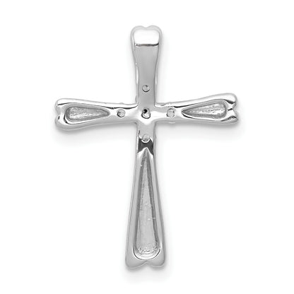 14k White Gold 1/6 carat Diamond 5-Stone Cross Chain Slide