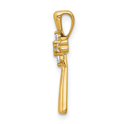 14k 1/6 carat Diamond 5-Stone Cross Chain Slide