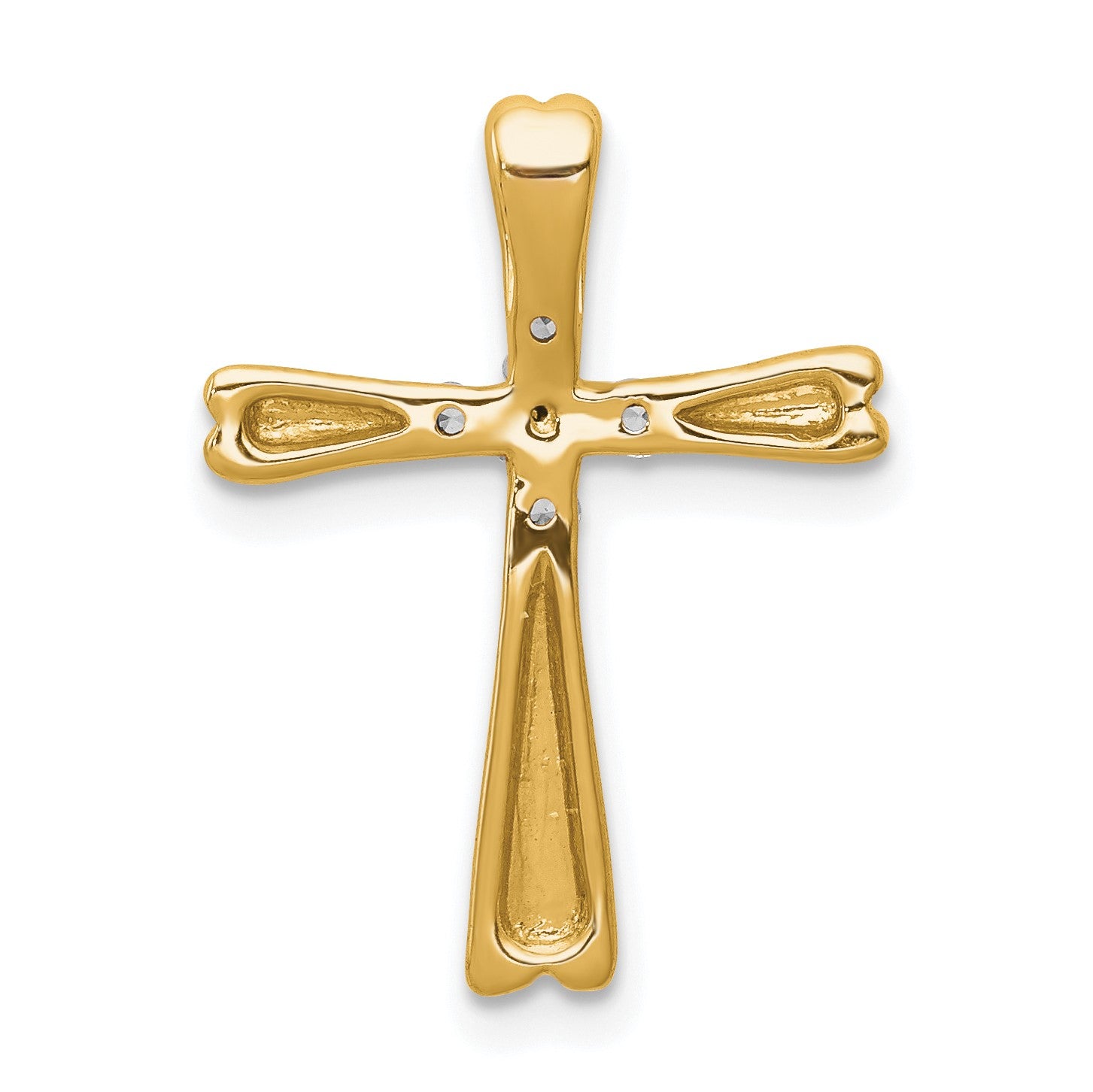 14k 1/6 carat Diamond 5-Stone Cross Chain Slide