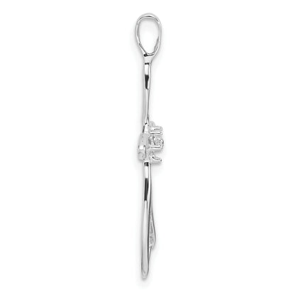 14k White Gold Cross Pendant Mounting