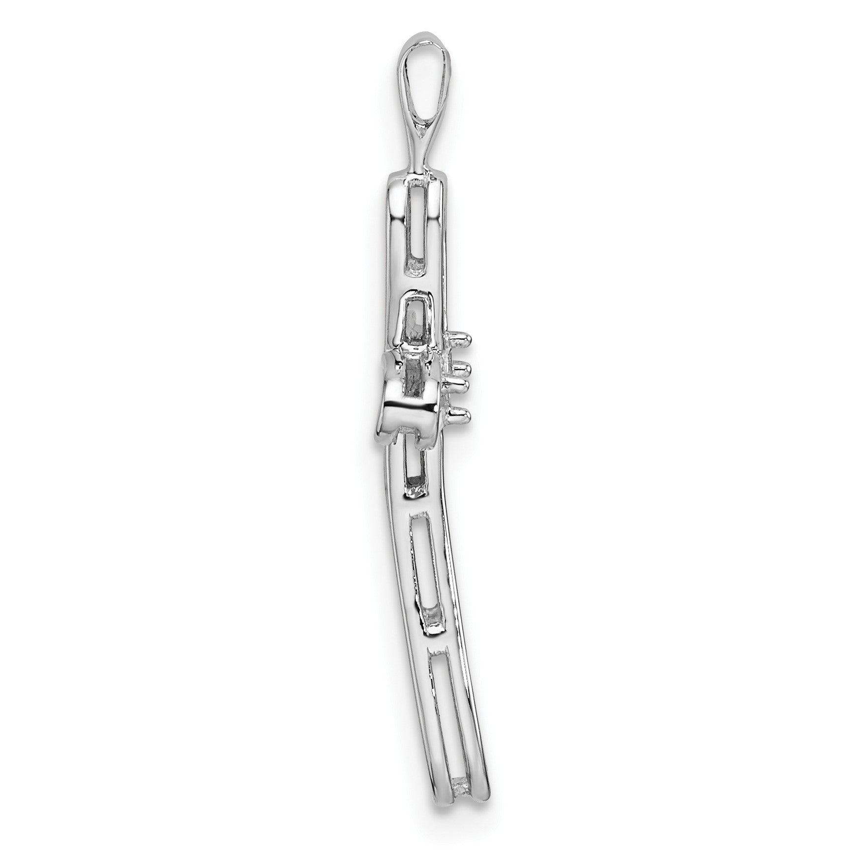 14k White Gold Loop Cross Pendant Mounting