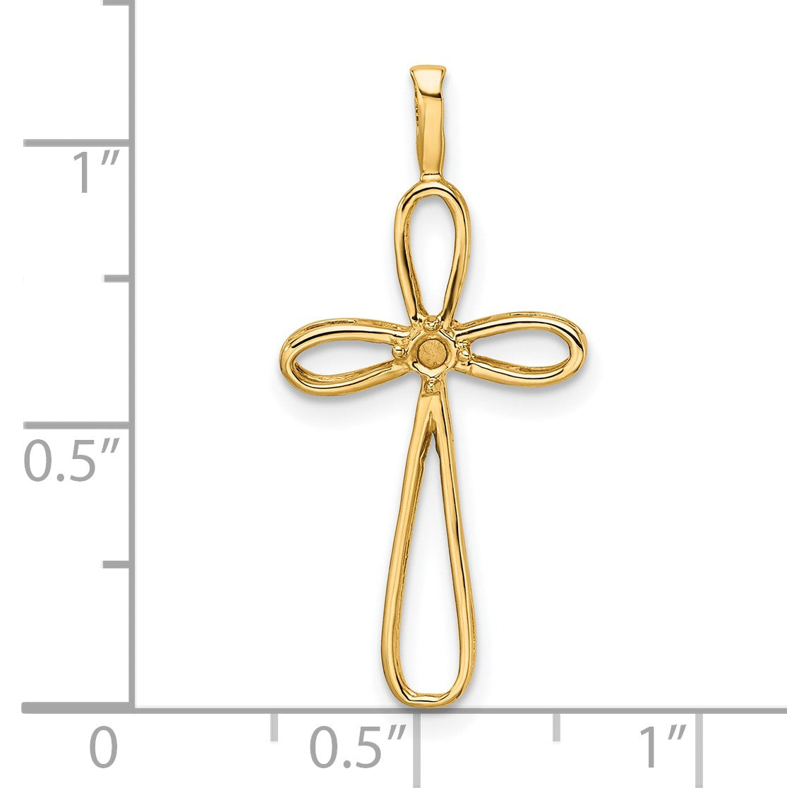 14k Loop Cross Pendant Mounting