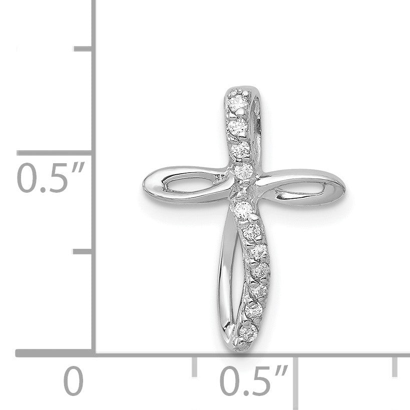 14k White Gold Cross Chain Slide Mounting