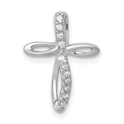 14k White Gold Cross Chain Slide Mounting