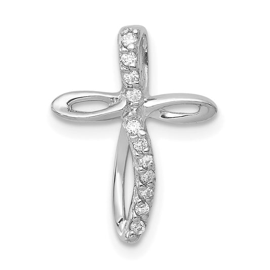 14k White Gold Cross Chain Slide Mounting