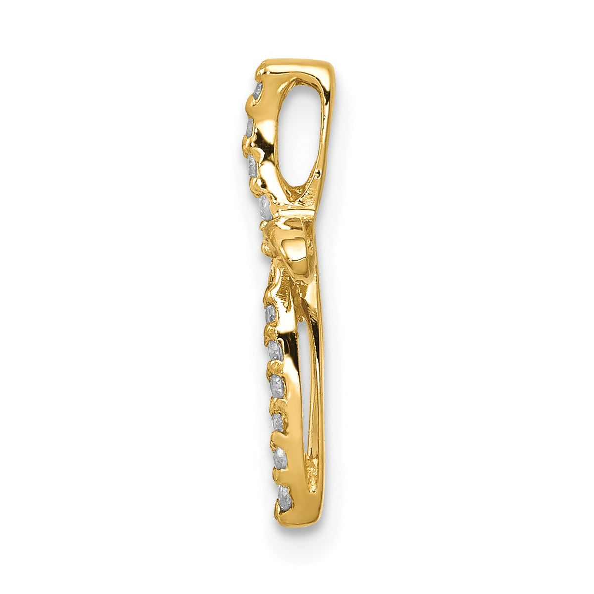 14k 1/15 carat AA Diamond Cross Chain Slide