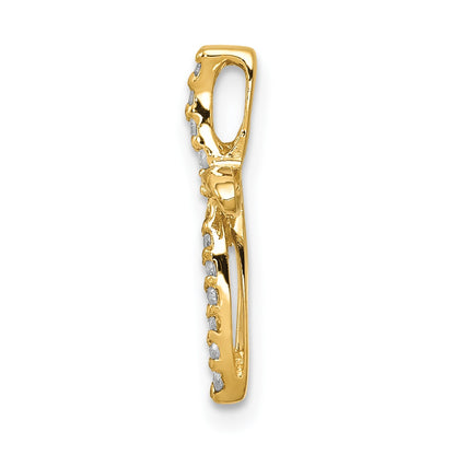 14k 1/15 carat AA Diamond Cross Chain Slide
