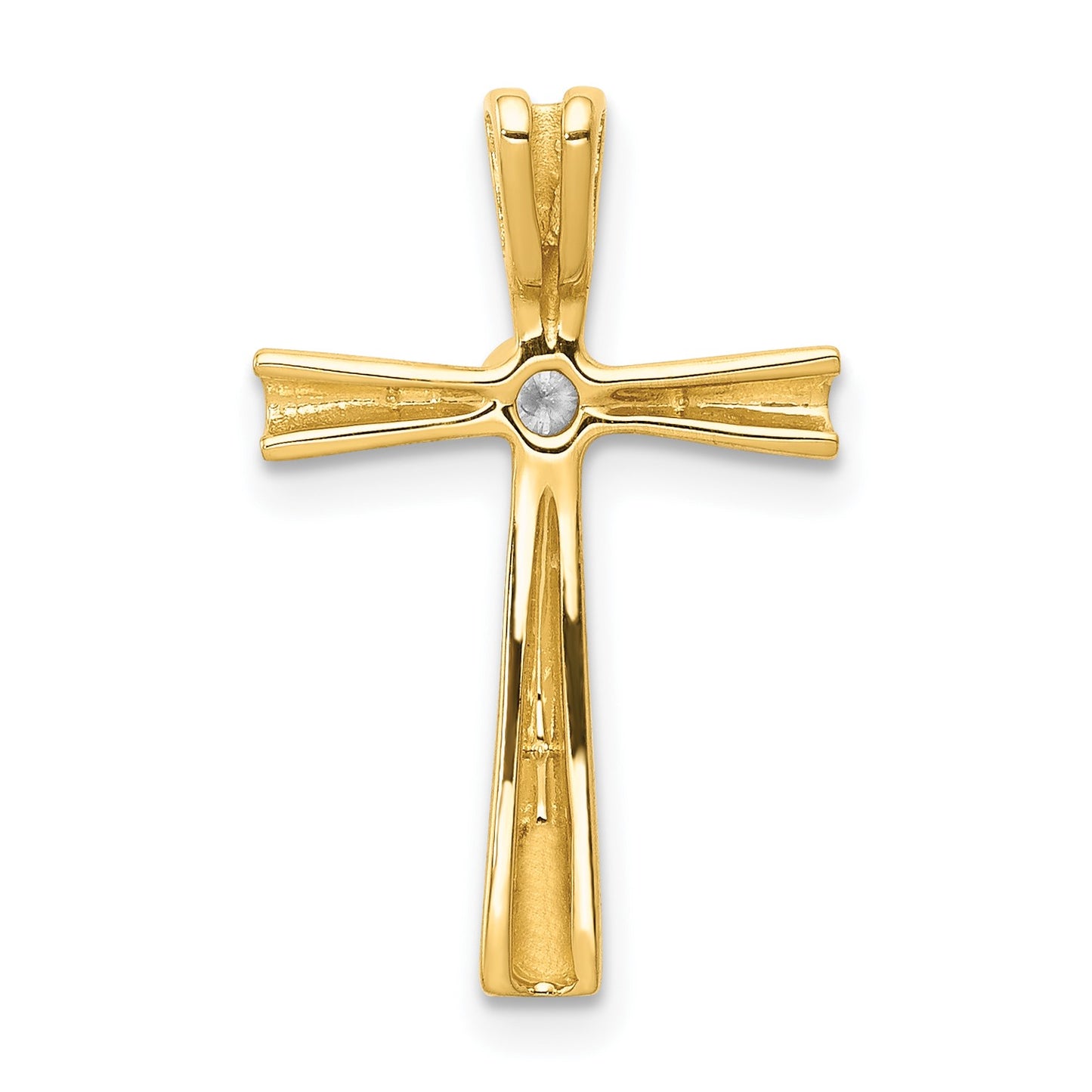 14k 1/20 carat AA Diamond Cross Chain Slide