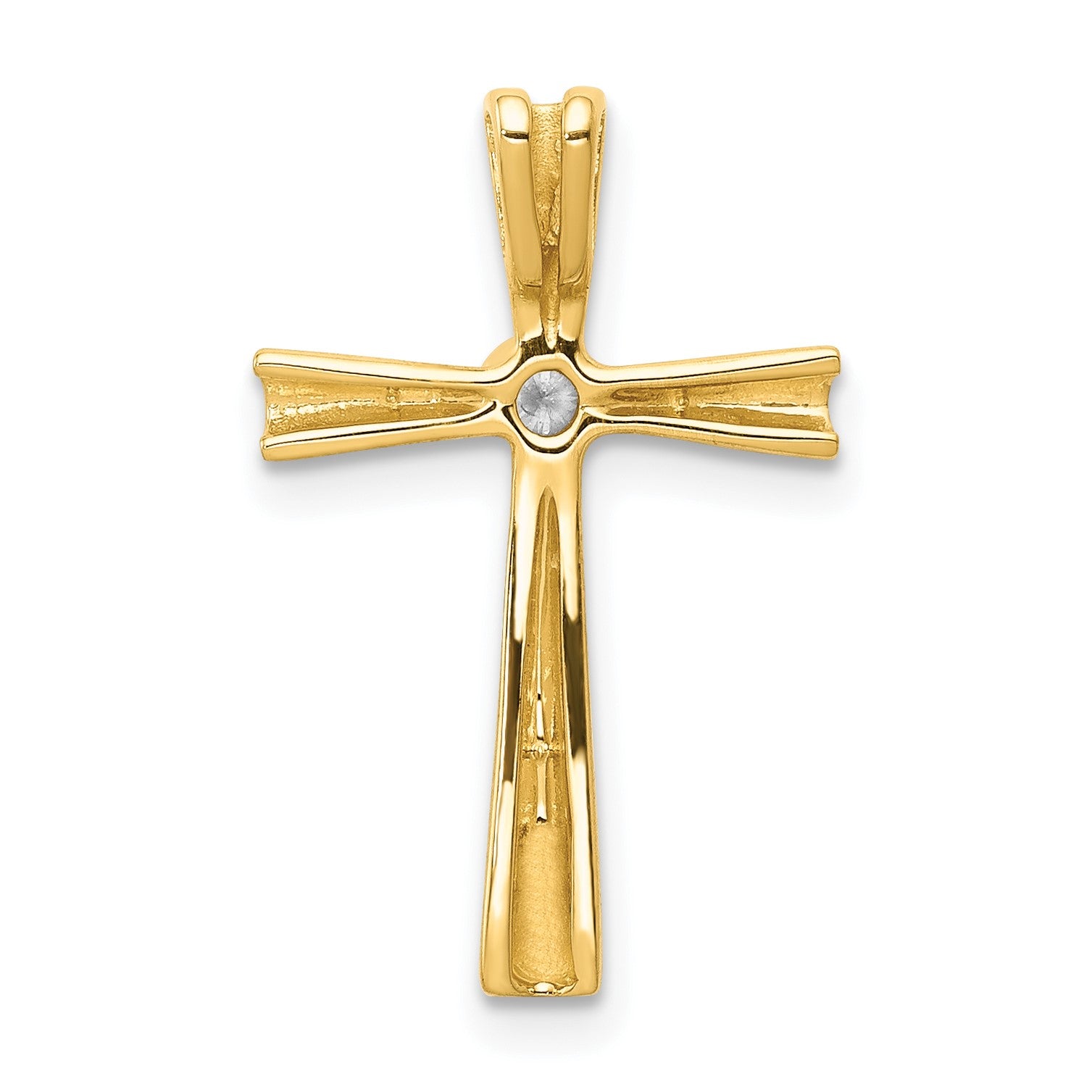 14k 1/20 carat AA Diamond Cross Chain Slide