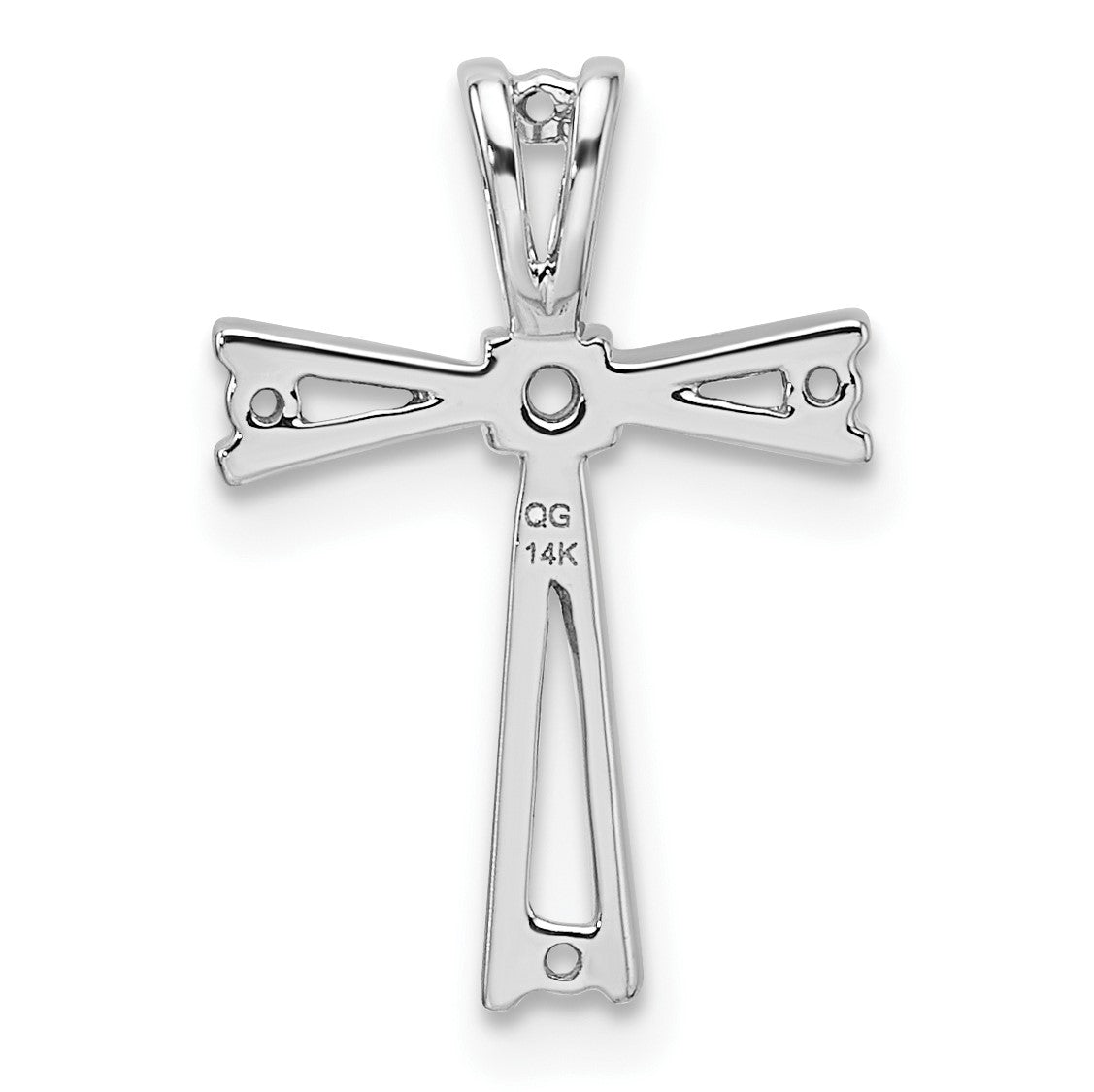 14k White Gold Cross Chain Slide Mounting