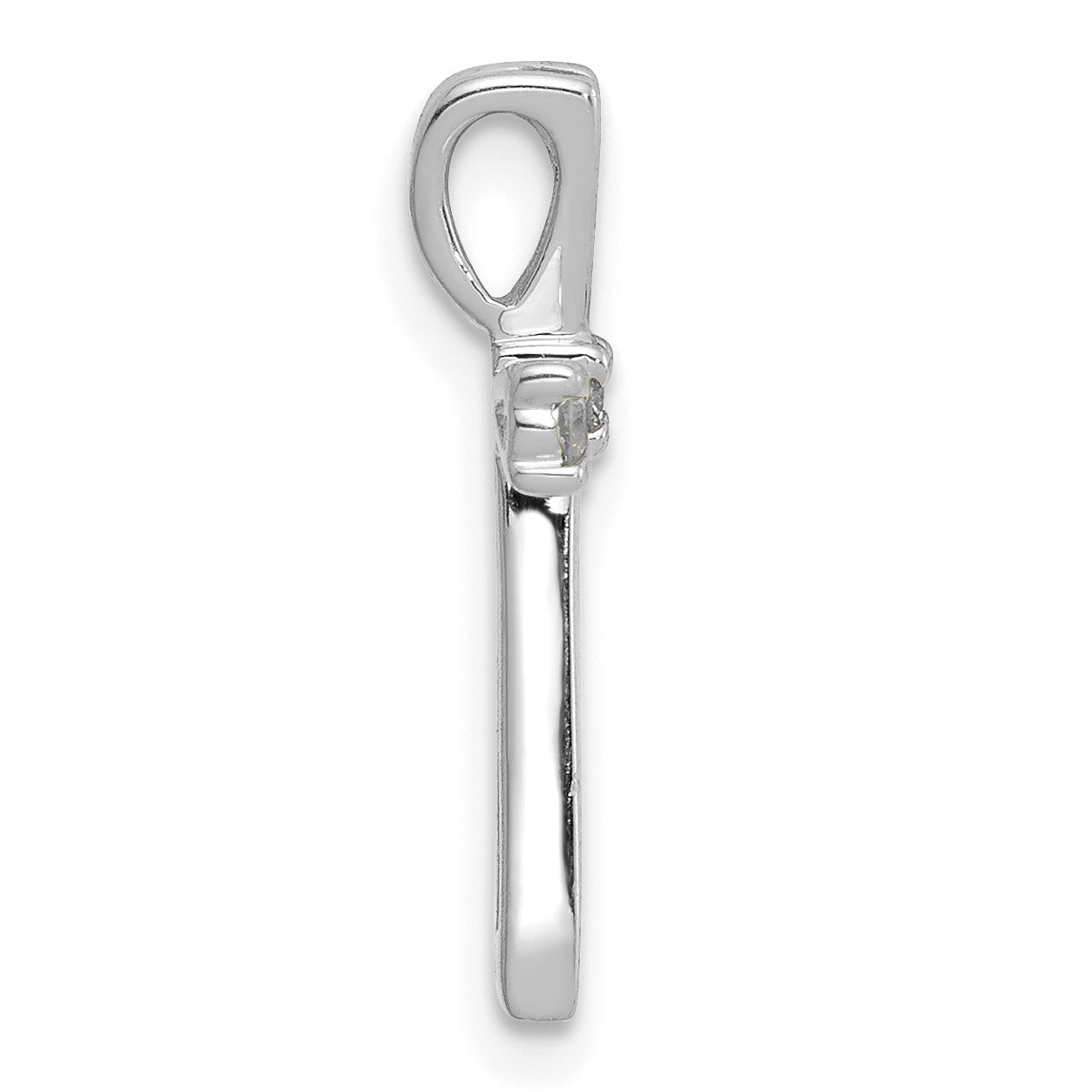 14k White Gold 1/15 carat AA Diamond Cross Pendant