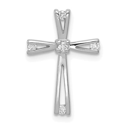 14k White Gold 1/15 carat AA Diamond Cross Pendant
