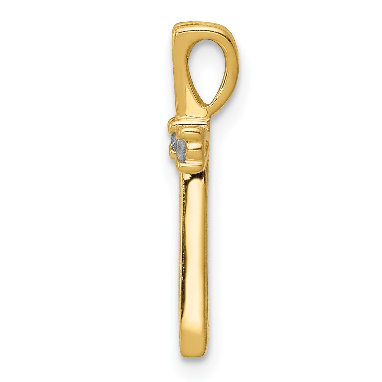 14k 1/15 carat AA Diamond Cross Chain Slide