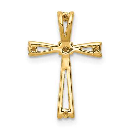 14k 1/15 carat AA Diamond Cross Chain Slide