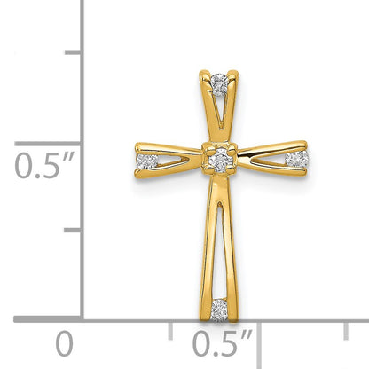 14k 1/15 carat AA Diamond Cross Chain Slide