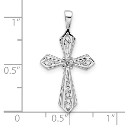 14k White Gold Cross Pendant Mounting