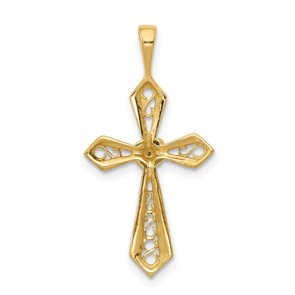 14k A Diamond Passion Cross Pendant