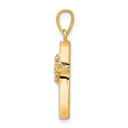 14k .01 carat Diamond Polished Cross Pendant