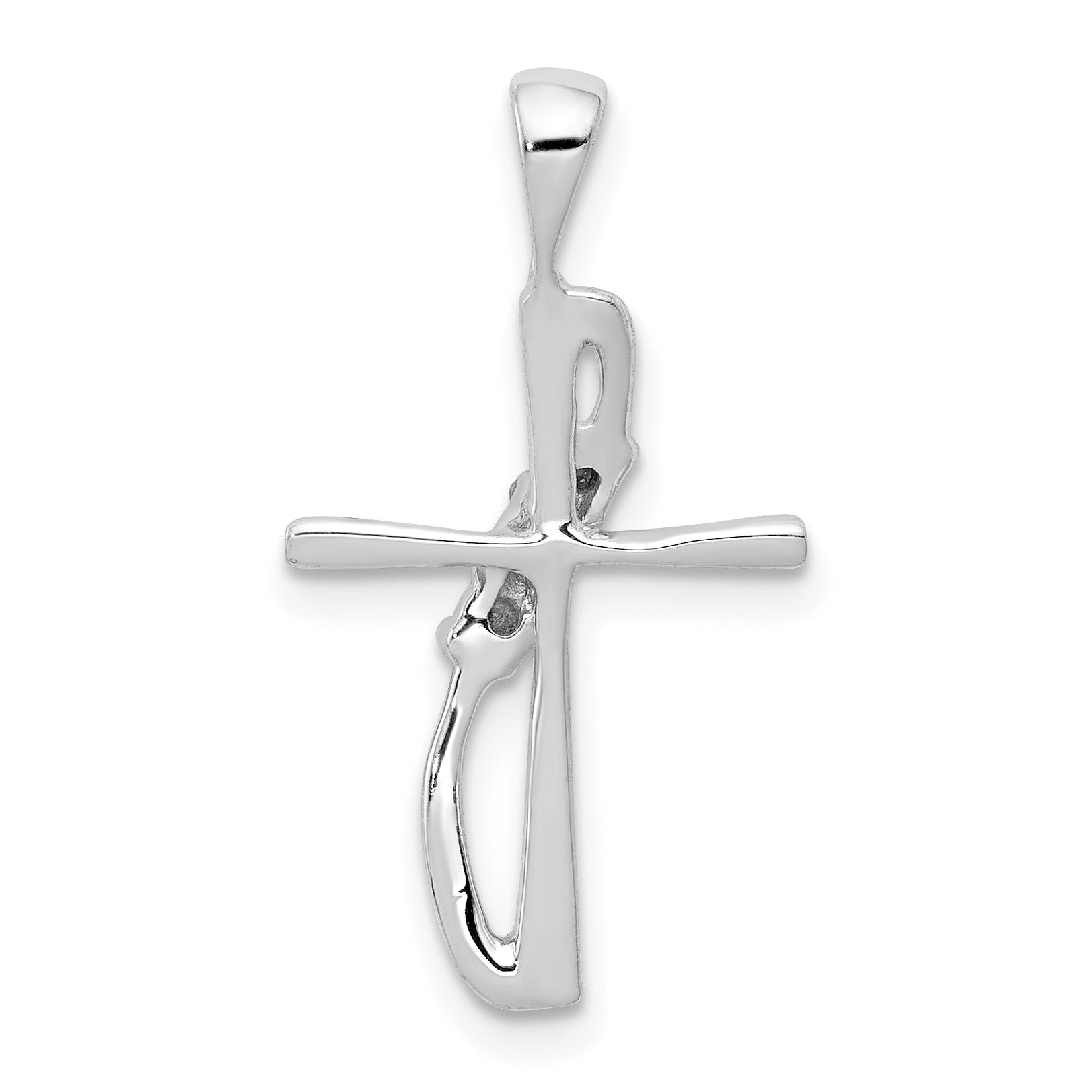 14k White Gold .01 carat Diamond Cross Pendant