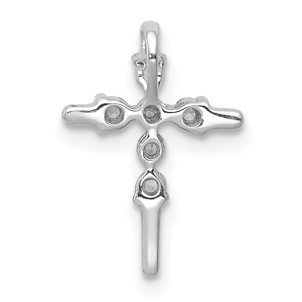 14k White Gold 1/6 carat Diamond Cross Chain Slide