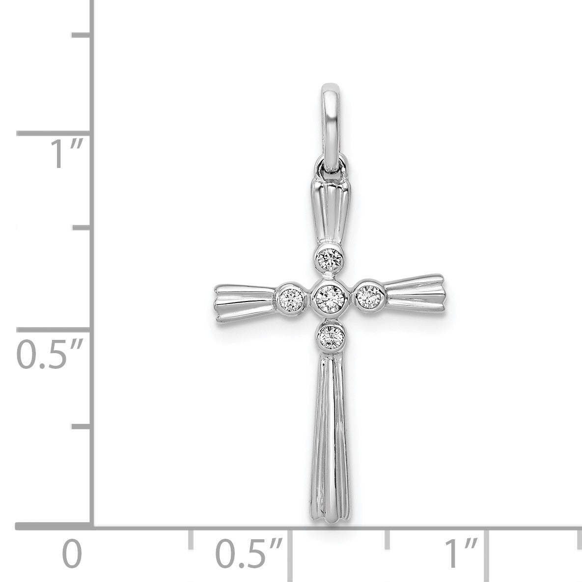 14k White Gold 1/15 carat Diamond Cross Pendant
