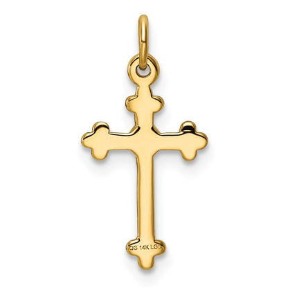 14k Small Diamond Budded Cross Pendant