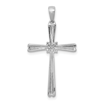 14k White Gold 1/20 carat Diamond Cross Pendant