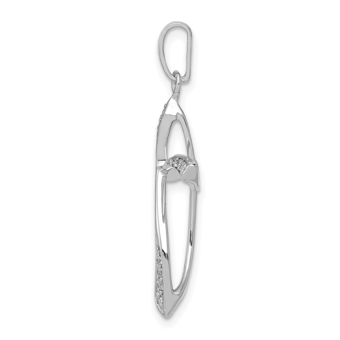 14k White Gold 1/10 carat Diamond Cross Pendant