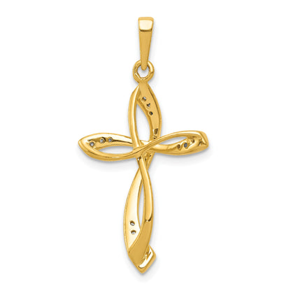 14k 1/10 carat Diamond Cross Pendant