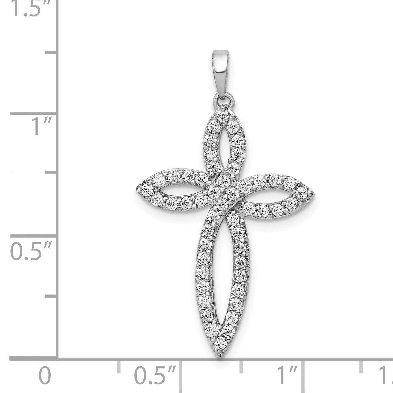 14k White Gold 1/2 carat Diamond Cross Pendant