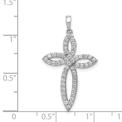 14k White Gold 1/2 carat Diamond Cross Pendant