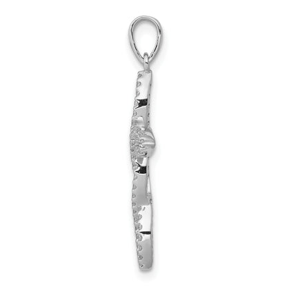 14k White Gold 1/4 carat Diamond Cross Pendant
