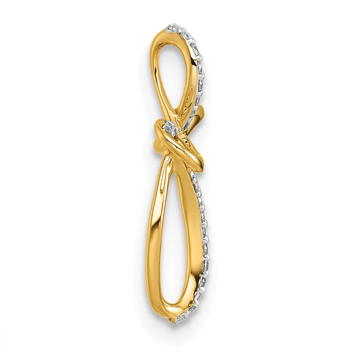 14k 1/10 carat Diamond Cross Chain Slide
