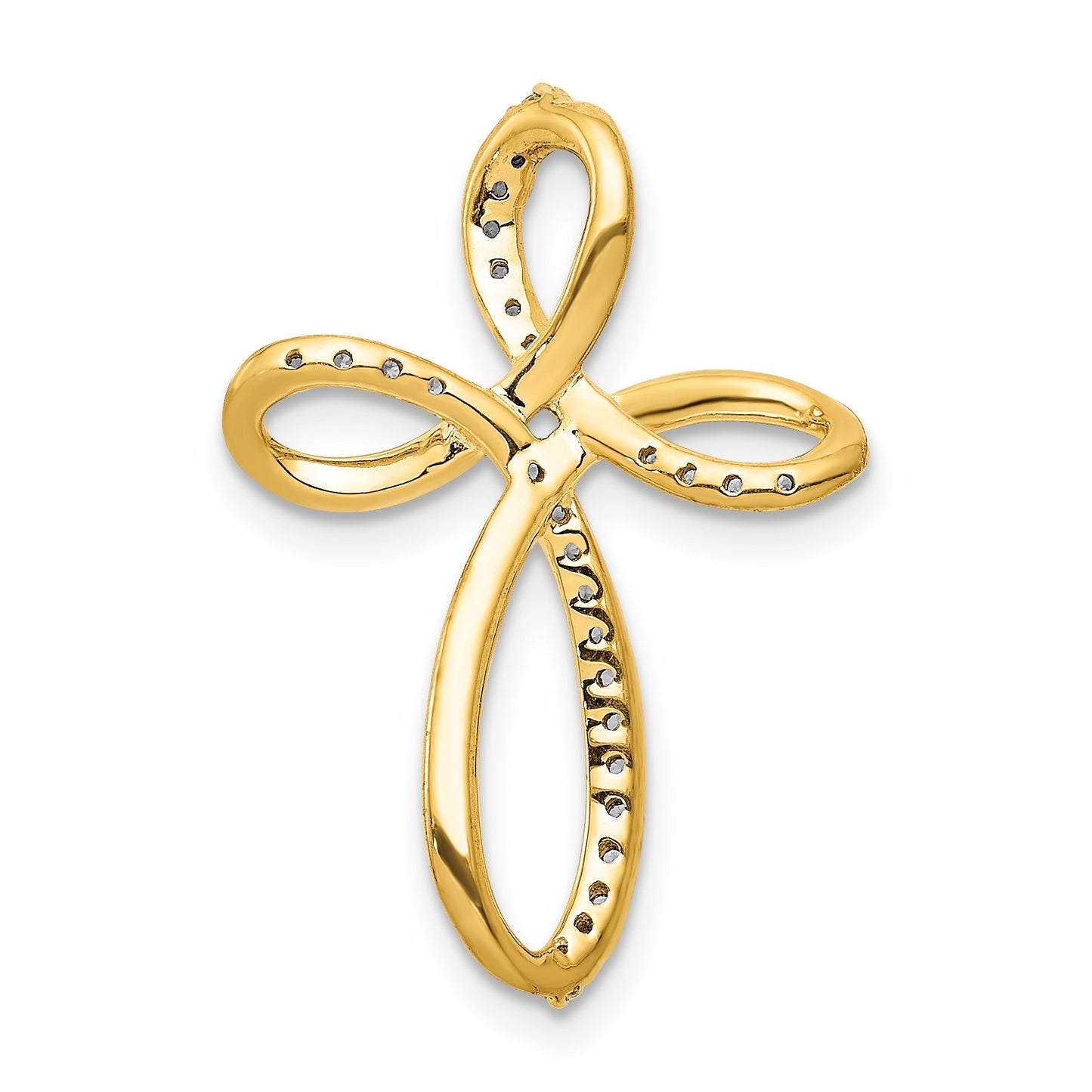 14k 1/6 carat Diamond Cross Omega Slide
