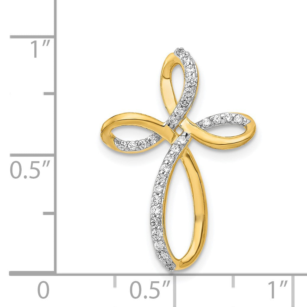 14k 1/6 carat Diamond Cross Omega Slide