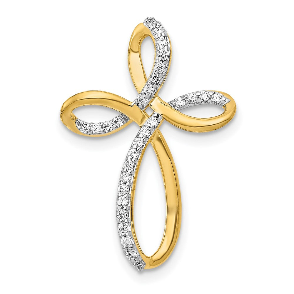 14k 1/6ct. Diamond Cross Chain Slide