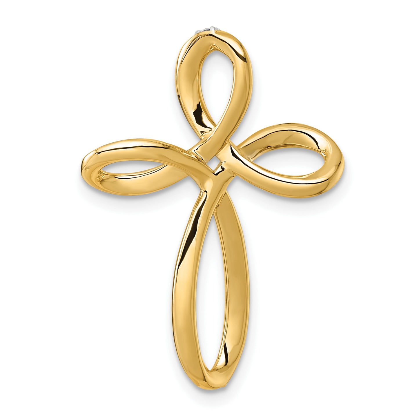 14k 1/3 carat Diamond Cross Omega Slide